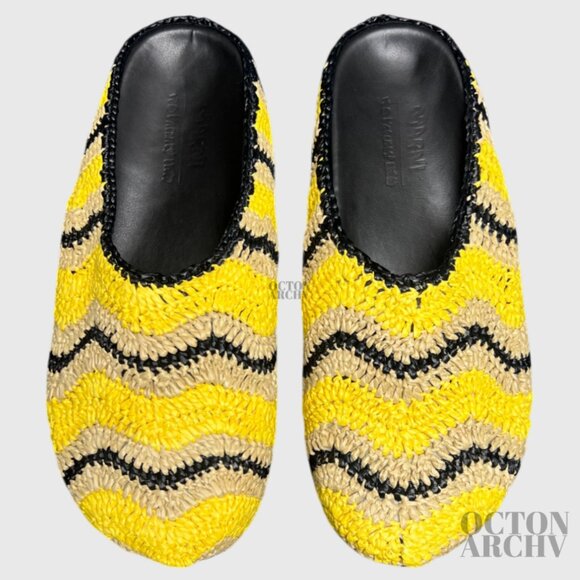 No Vacancy Inn x Marni Sabot Raffia Mules \'Yellow\' SBMR002800ZO540 New main image 4